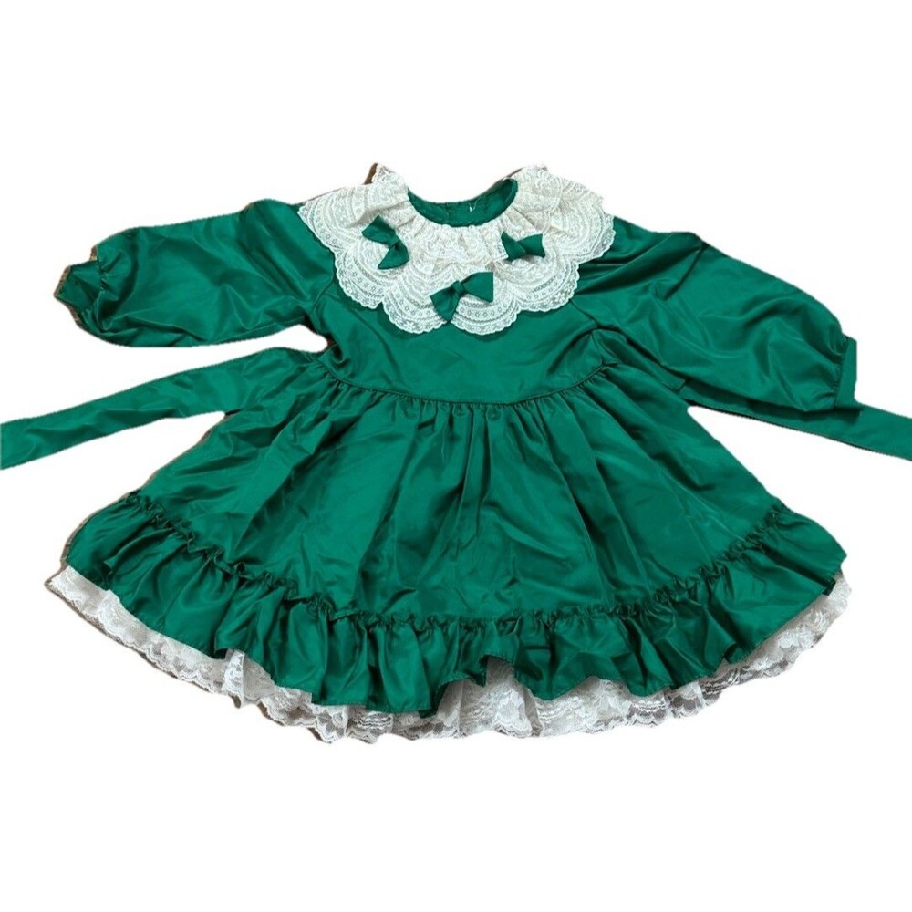 Martha's Miniatures We're Fussy Vintage 1980 girl sz 6 Party Dress‎ Christmas